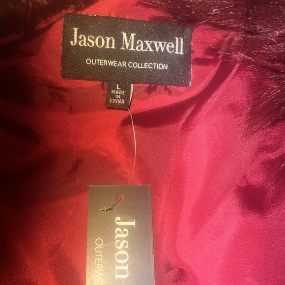 Jason Maxwell - Burgundy Faux Fur Vest - Size Large - NWT - Picture 6 of 8